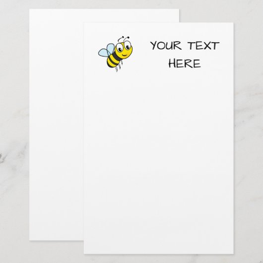 かわいいビー 便箋 (正面/裏面)