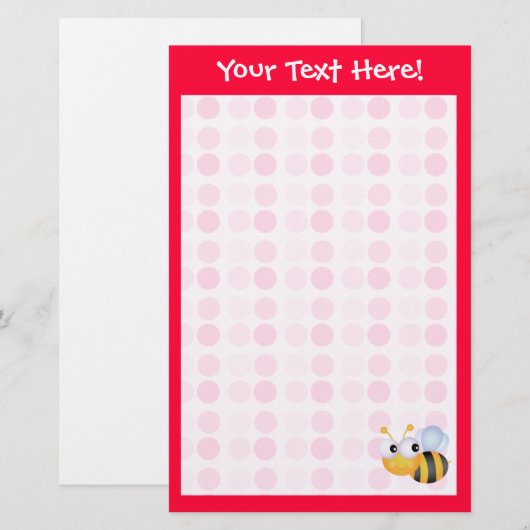 かわいいビー 便箋 (正面/裏面)