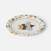 かわいいビー（昆虫）マルハナバチベビーシャワー ペーパープレート (アングル)