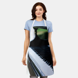 かわいいピアノのアートワーク エプロン