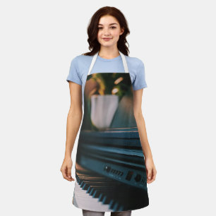 かわいいピアノのアートワーク エプロン