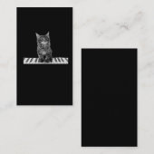 かわいいピアノの猫ピアニストのキーボードプレーヤー 名刺 (正面/裏面)