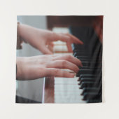 かわいいピアノデザイン タペストリー (正面)