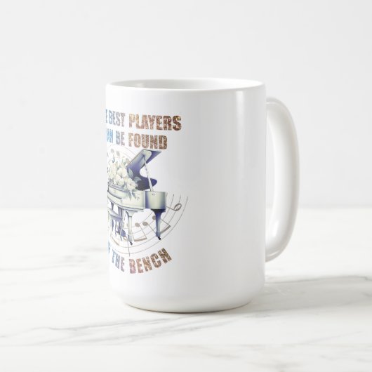 かわいいピアノプレー最高のヤーオンベンチ引用文 コーヒーマグカップ (正面右)