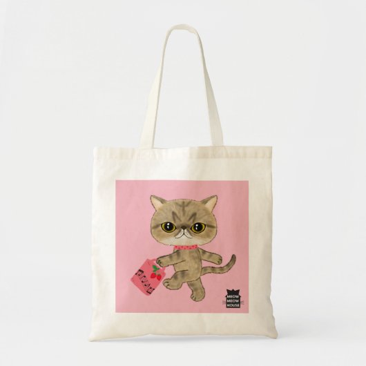 かわいいピアノ猫 トートバッグ (正面)