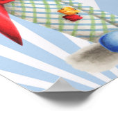 かわいいピエロサーカスバースデーパーティーポスター ポスター (角)