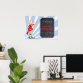 かわいいピエロサーカスバースデーパーティーポスター ポスター (ホームオフィス)