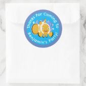 かわいいピエロパーソナライズされたの誕生日の漫画 ラウンドシール (バッグ)