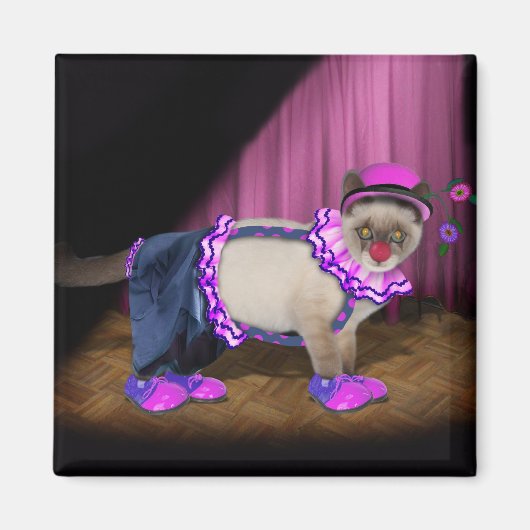 かわいいピエロ子猫 マグネット (正面)