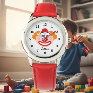 かわいいピエロ顔キッズウォッチwitc名前をカスタムする 腕時計
