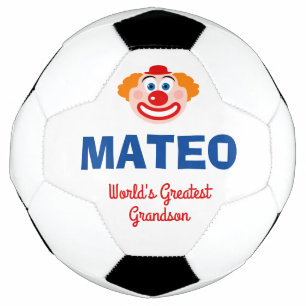 かわいいピエロ顔パーソナライズされたサッカーボ子供へール サッカーボール