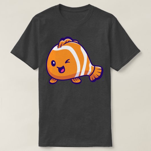 かわいいピエロ魚 Tシャツ (デザイン正面)