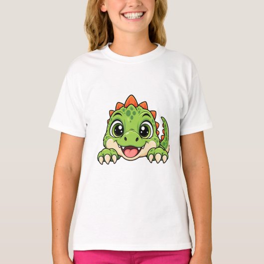かわいいピカッと恐竜 Tシャツ (正面)