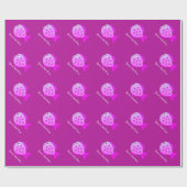 かわいいピガーリーンクの魚漫画の女の子の誕生日 ラッピングペーパー (フラット)