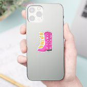 かわいいピガーリーンク女性のカーボーイブーツハウディ シール (スマートフォン)