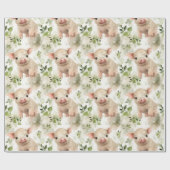 かわいいピギーウォーター色シームレスパターン ラッピングペーパー (フラット)