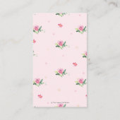 かわいいピギーピンクのフローラ赤ちゃんシャワーおむつラッフル エンクロージャーカード (裏面)