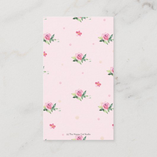 かわいいピギーピンクのフローラ赤ちゃんシャワーおむつラッフル エンクロージャーカード (裏面)