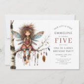 かわいいピクシー妖精ガールズ誕生日 招待状 (正面)