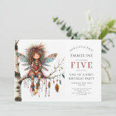 かわいいピクシー妖精ガールズ誕生日 招待状 (スタンド正面)