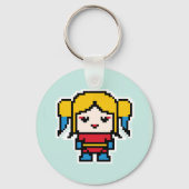かわいいピクセルの悪い女の子装飾用クッション キーホルダー (正面)