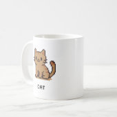 かわいいピクセルアートの猫マグカップ コーヒーマグカップ (正面左)