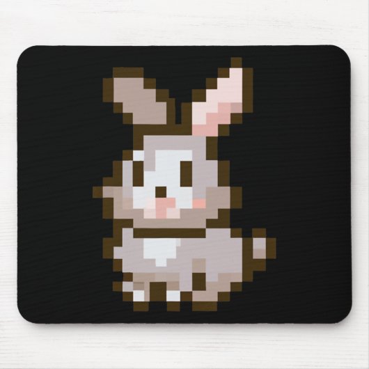 かわいいピクセルイースターゲームのイースターバニー マウスパッド (正面)