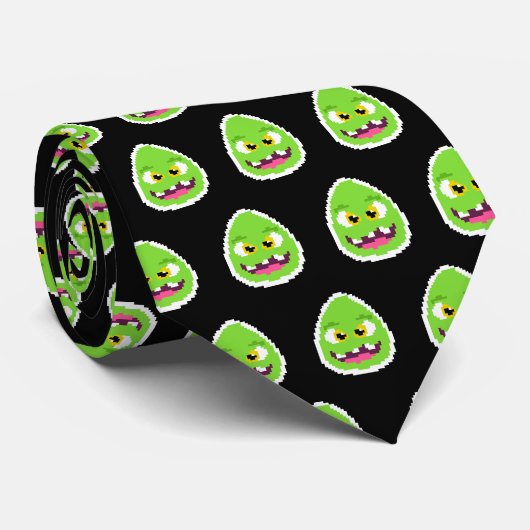 かわいいピクセルエッグモンスター ネクタイ (ロール)