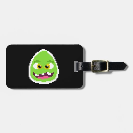 かわいいピクセルエッグモンスター ラゲッジタグ (正面横)