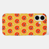 かわいいピクセルオレンジのモンスターの顔 Case-Mate iPhoneケース (裏面 (横))