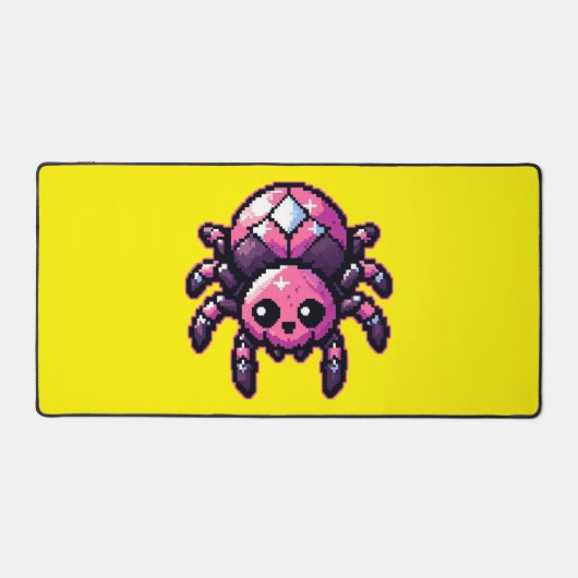 かわいいピクセルスパイダー デスクマット (正面)