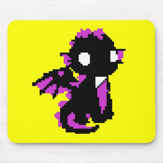かわいいピクセルドラゴンの赤ちゃん マウスパッド (正面)
