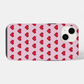 かわいいピクセルハートの形 iPhoneケース (裏面横)