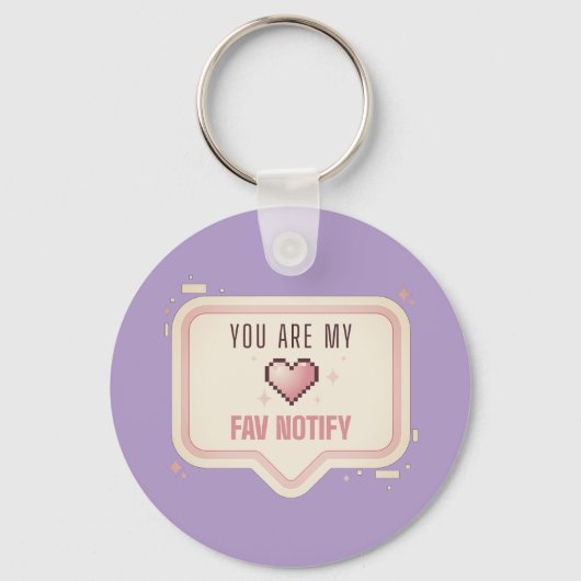 かわいいピクセルハート「You Are My Fav Notify」 キーホルダー (正面)