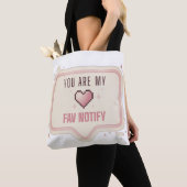 かわいいピクセルハート「You Are My Fav Notify」 トートバッグ (クローズアップ)