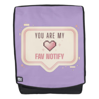 かわいいピクセルハート「You Are My Fav Notify」 バックパック