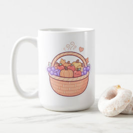 かわいいピクセルハーベストバスケットマグ コーヒーマグカップ