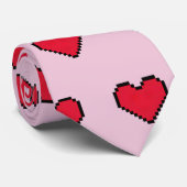 かわいいピクセル化されたハート図形 ネクタイ (ロール)