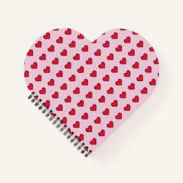 かわいいピクセル化されたハート図形 ノートブック