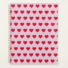 かわいいピクセル化されたハート図形 プランナー手帳