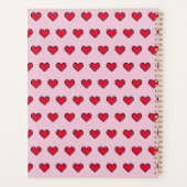 かわいいピクセル化されたハート図形 プランナー手帳 (裏面)