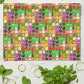 かわいいピクセル芸術のフルーツ及び野菜の台所タオル キッチンタオル (折り畳み)