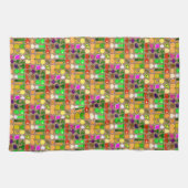 かわいいピクセル芸術のフルーツ及び野菜の台所タオル キッチンタオル (横)