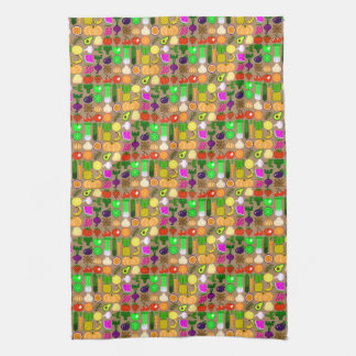 かわいいピクセル芸術のフルーツ及び野菜の台所タオル キッチンタオル