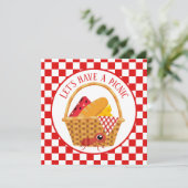 かわいいピクニックの昆虫パーティー 招待状 (スタンド正面)