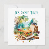 かわいいピクニックの風景パーティー 招待状 (正面)