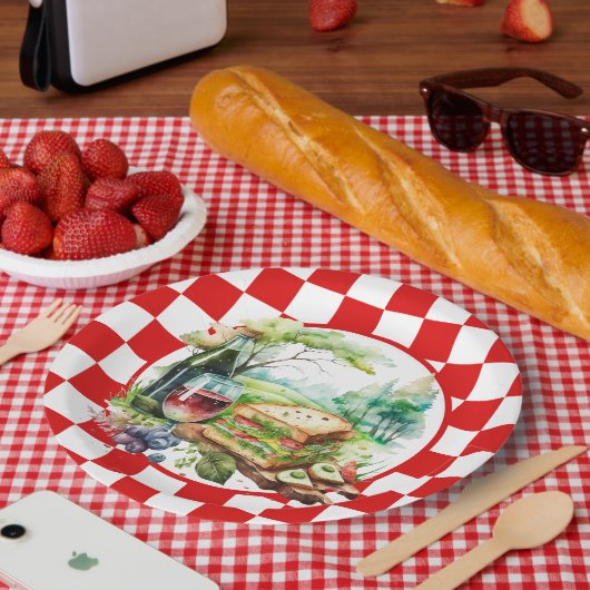 かわいいピクニックシーンパーティー ペーパープレート (ピクニック)