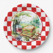 かわいいピクニックシーンパーティー ペーパープレート (正面)