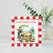 かわいいピクニックシーンパーティー 招待状 (スタンド正面)