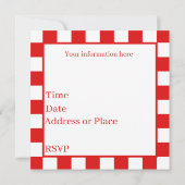 かわいいピクニックシーンパーティー 招待状 (裏面)